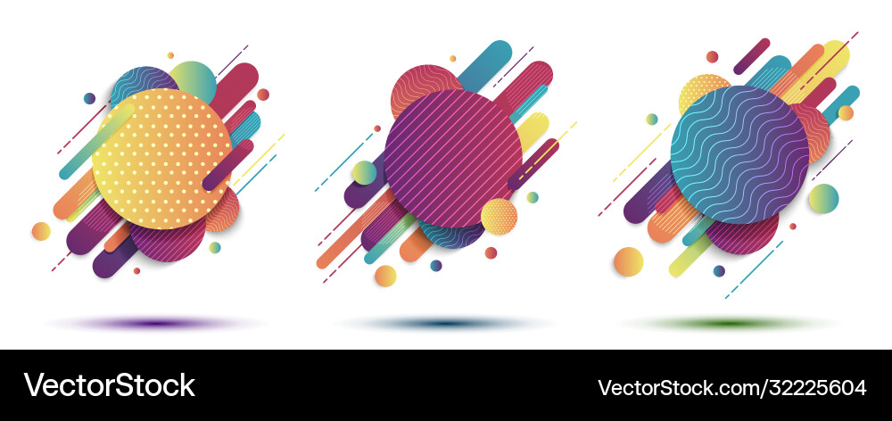 Set abstract colorful geometric pattern Set abstract colorful geometric pattern vector image