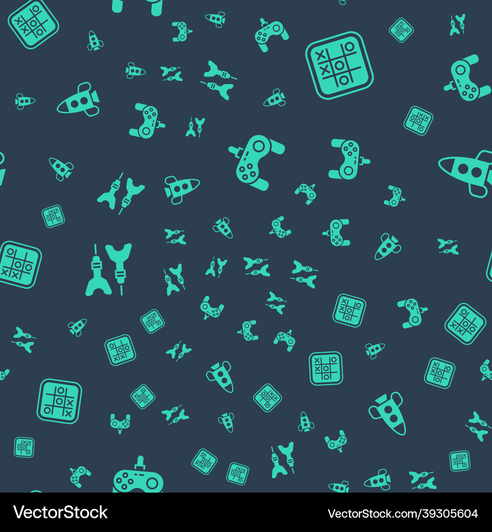 Set gamepad tic tac toe game dart arrow Vector Image