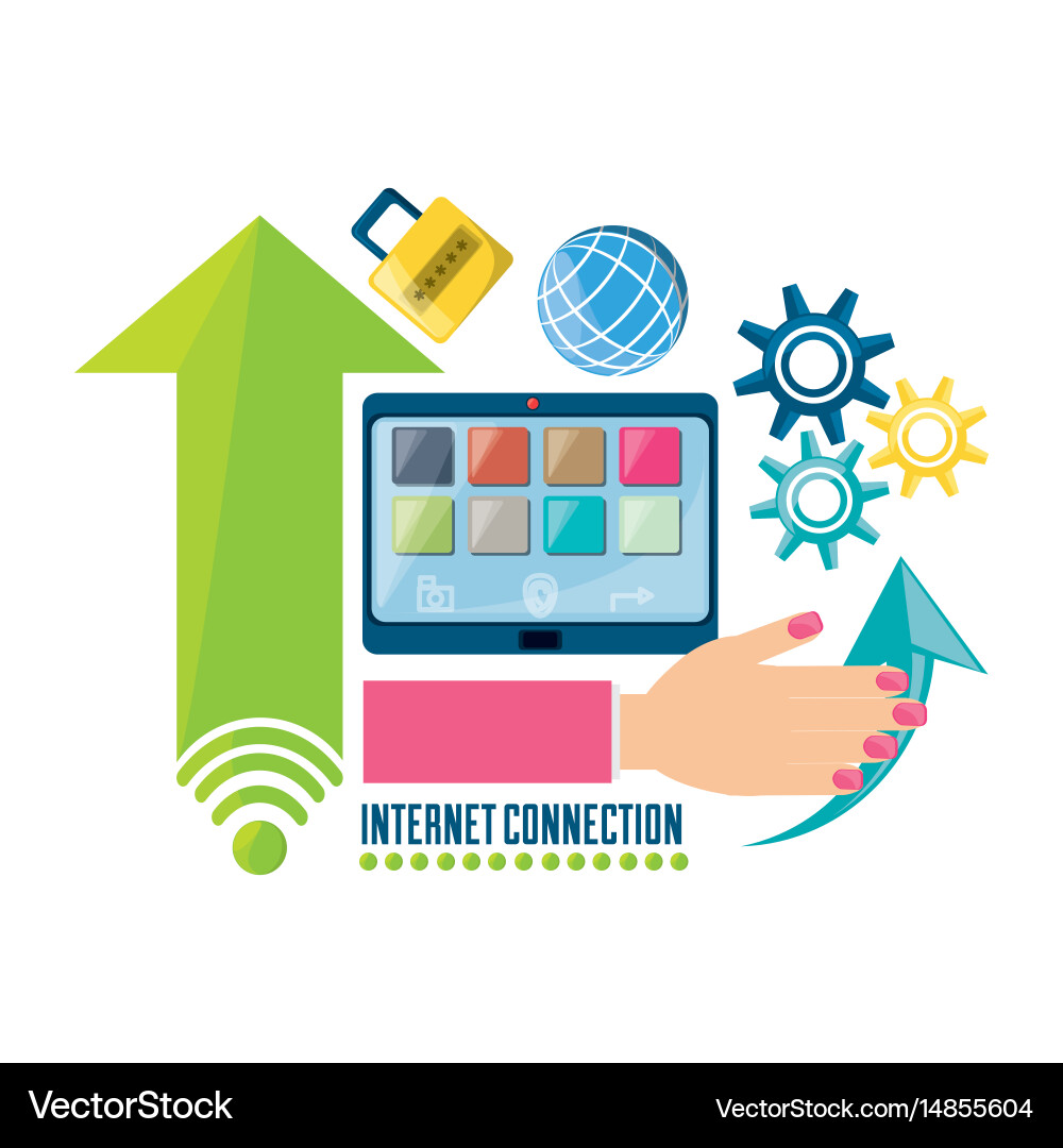 Set icon related with internet Vector Image