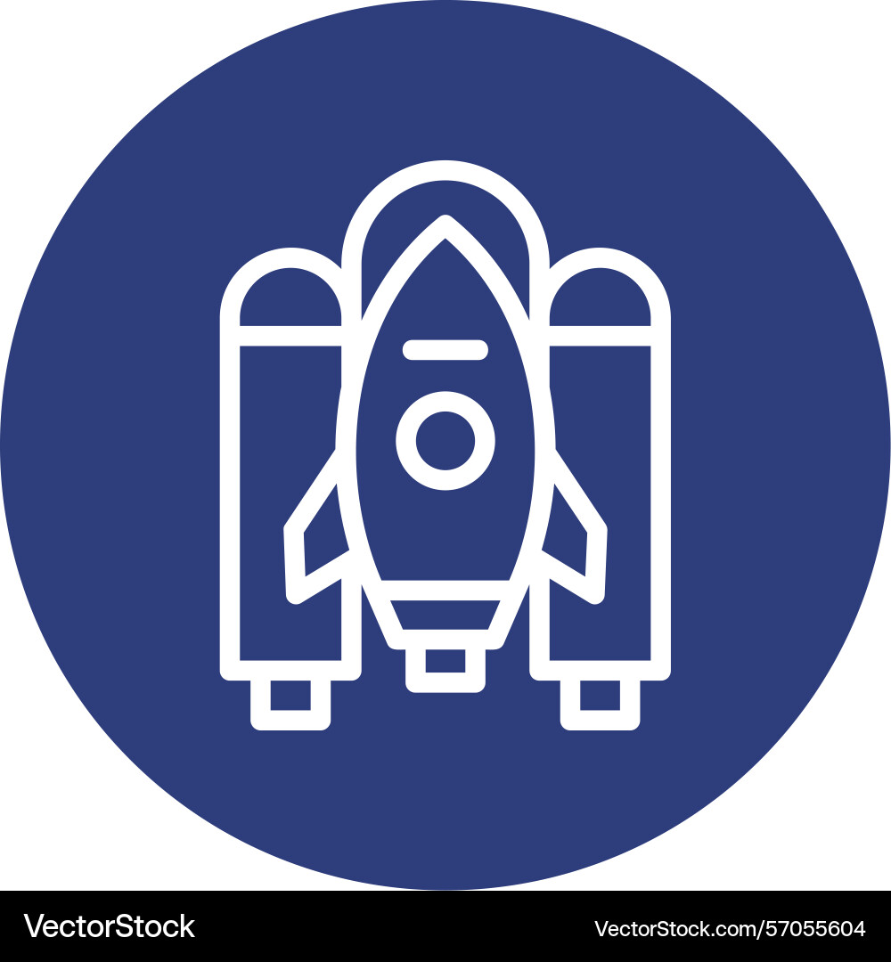 Spaceship line circle style icon design Vector Image