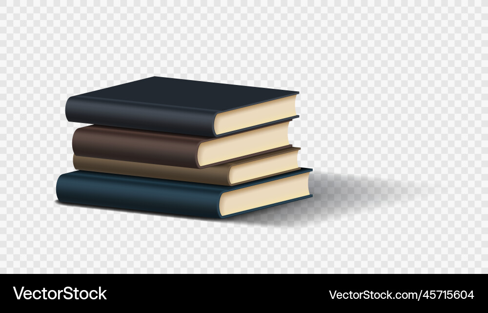 Stack of books isolated on checkered background Vector Image