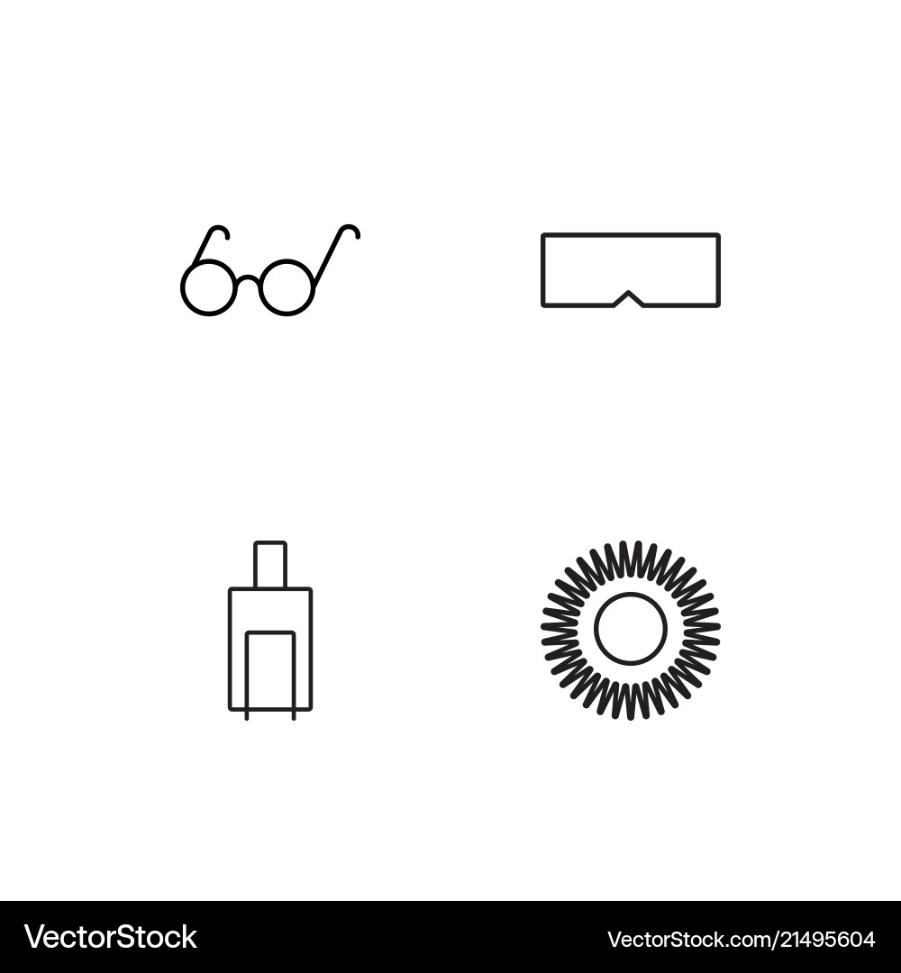 Summer linear icons set simple outline Vector Image