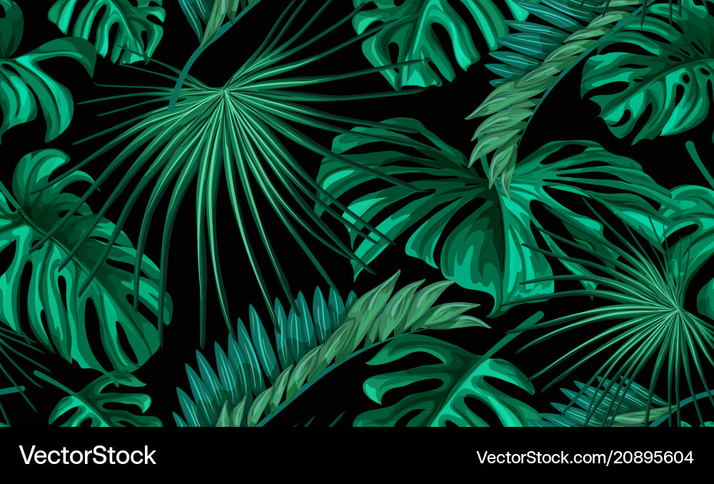 Tropical Leaf Seamless Pattern Vector Image