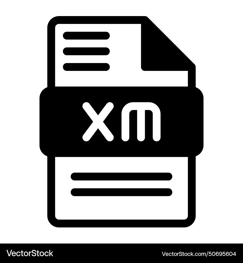 Xm file icon audio format symbol solid icons can Xm file icon audio format symbol solid icons can Vector Image