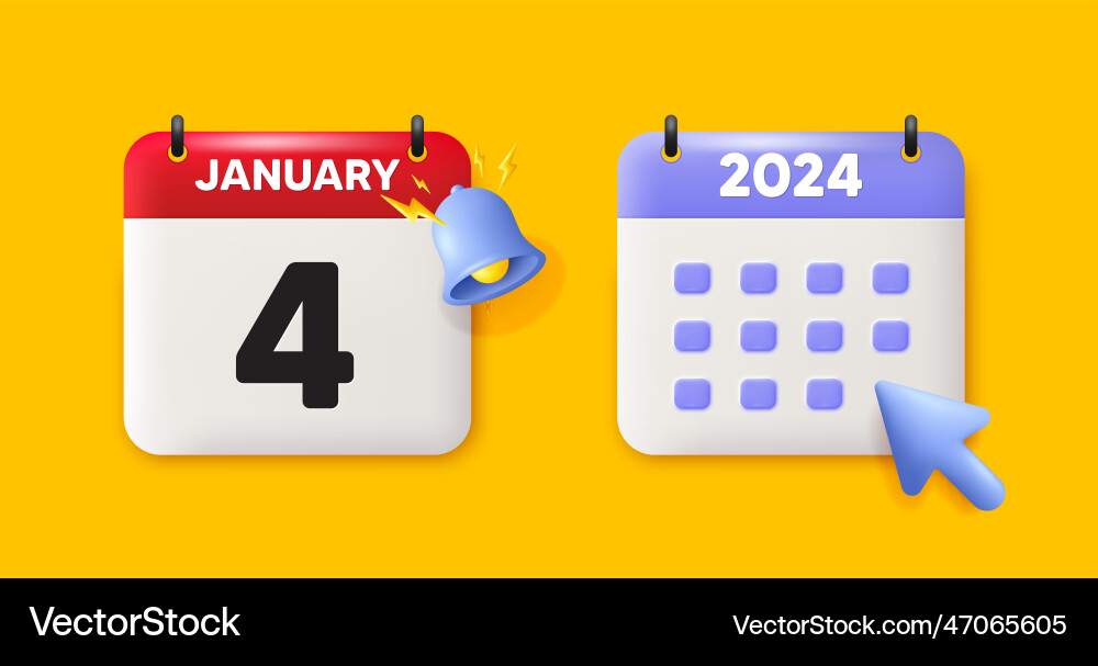 4th day of the month icon event schedule date Vector Image