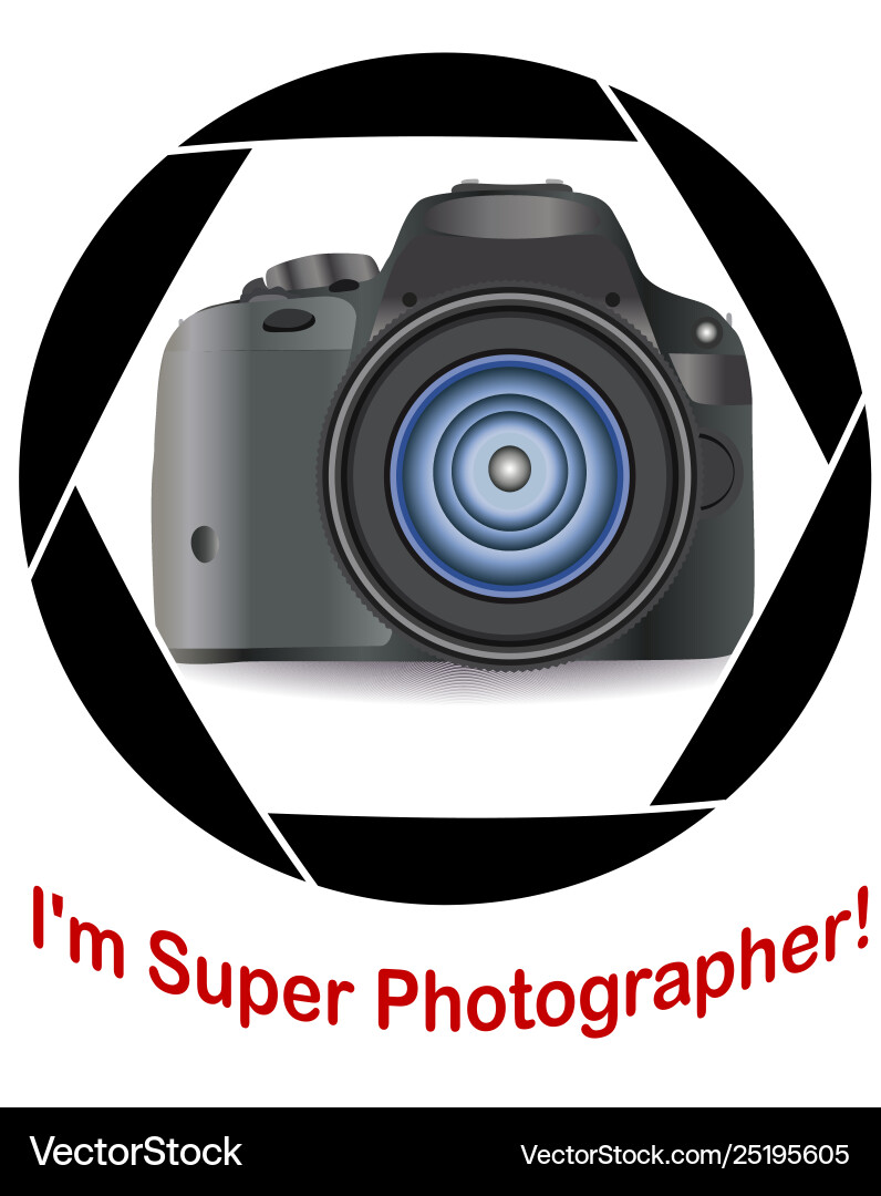 A realistic modern camera in frame Vector Image