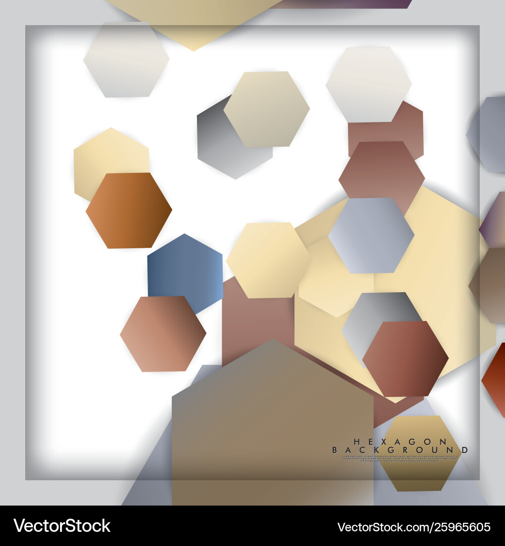 Abstract hexagon background with color stone Abstract hexagon background with color stone Vector Image