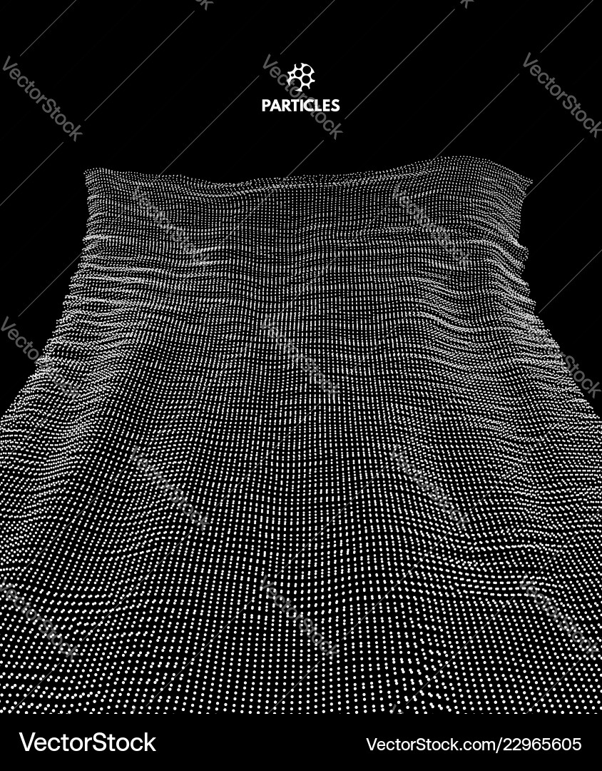 Array with dynamic particles 3d technology style Vector Image