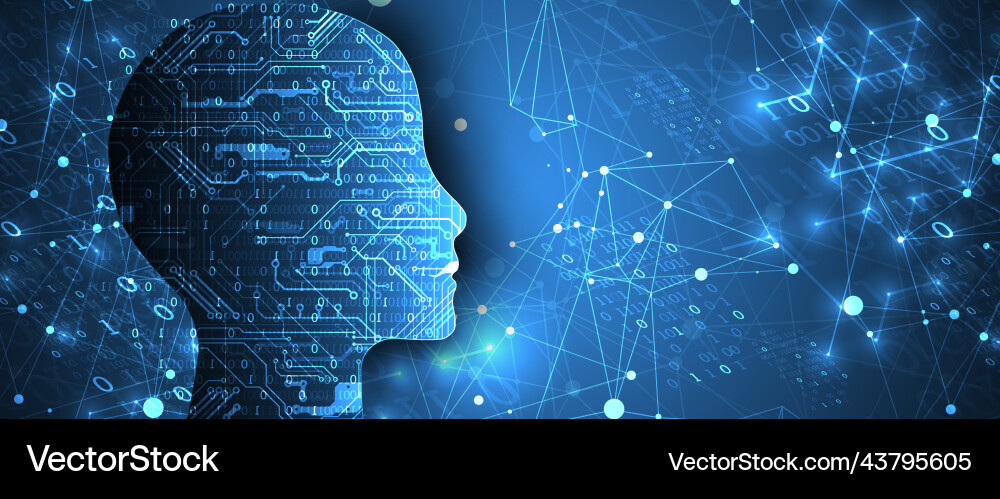 Artificial intelligence technical background Artificial intelligence technical background vector image