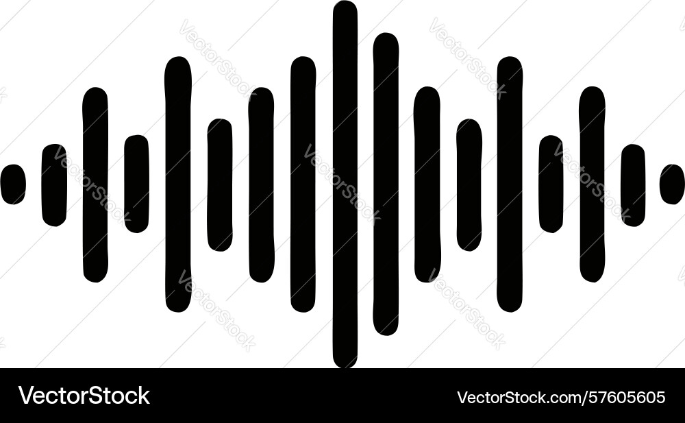 Black sound wave icon audio visualization element Vector Image