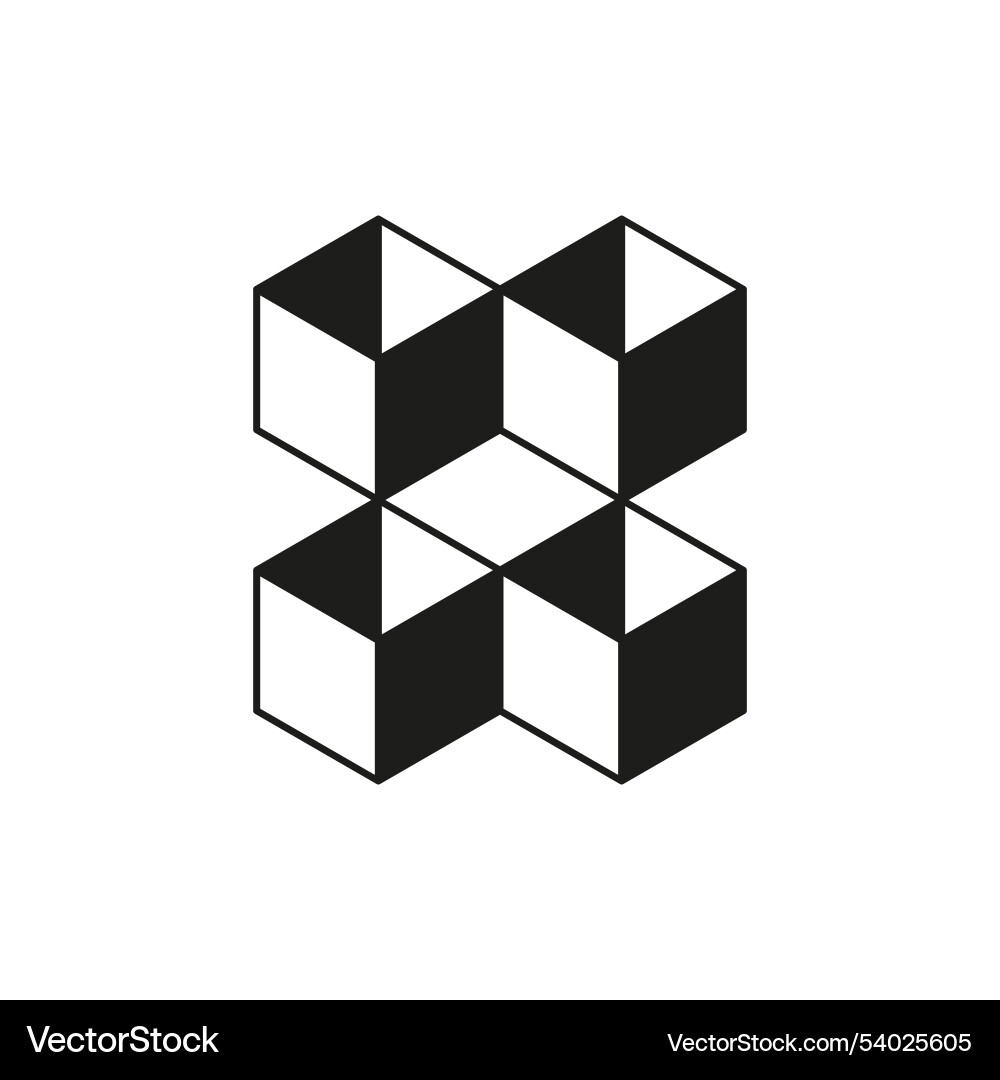 Cube icon geometric shape abstract pattern Cube icon geometric shape abstract pattern vector image