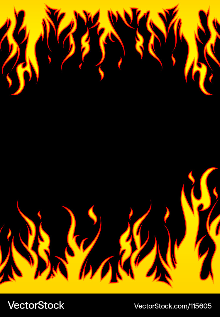 Dynamic Flame Border vector image