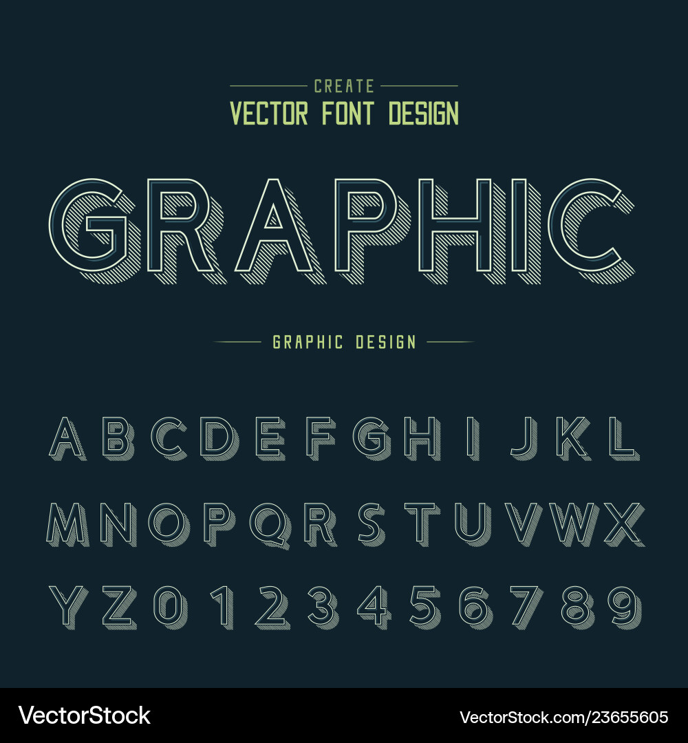 Font and alphabet line shadow design typeface Font and alphabet line shadow design typeface Vector Image
