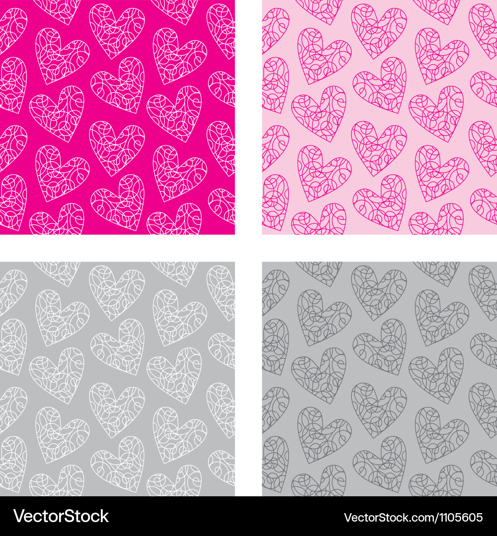 Heart Pattern Seamless Repeat vector image