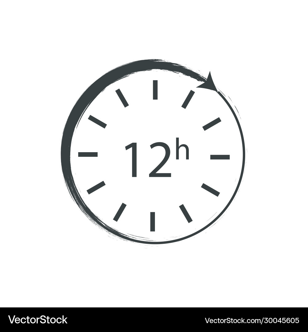 Image a clock that runs twelve hours Vector Image
