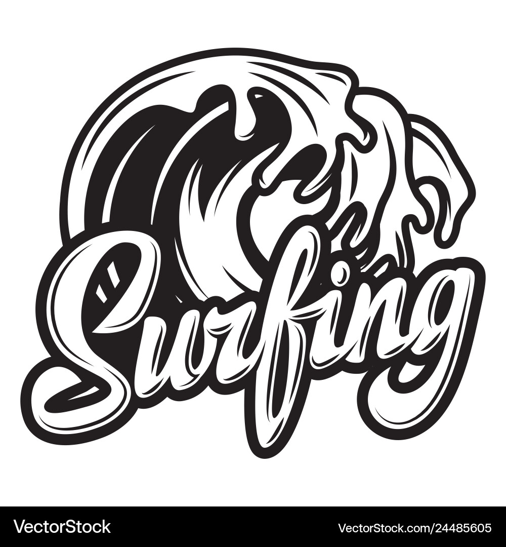 Monochrome Kalligraphie Inschrift surfen Monochrome Kalligraphie Inschrift surfen vektorbild