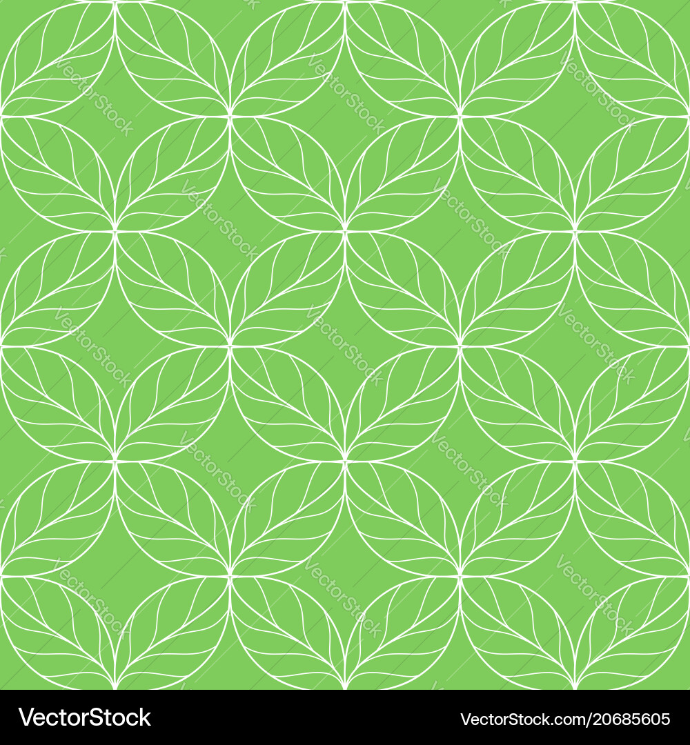 Seamless repeating linear leaves pattern Vector Image