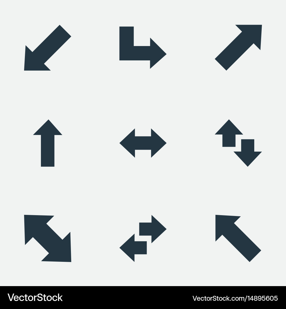 Simple Arrow Icons - Up, Down, Left, Right Vector Image