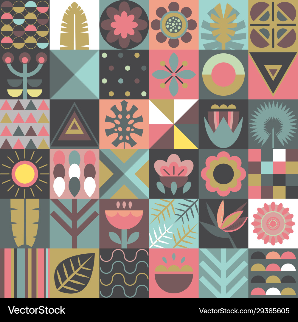 Square Patchwork Mosaic vector image