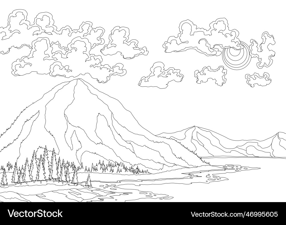Water cycle in coloring style earth hydrologic Water cycle in coloring style earth hydrologic vector image