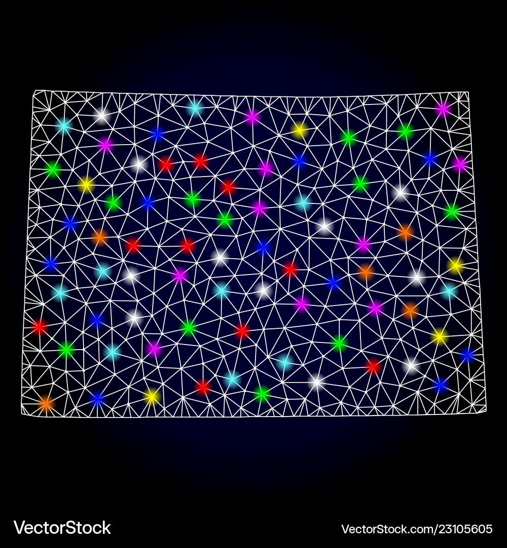 Wire frame mesh map colorado state Vector Image