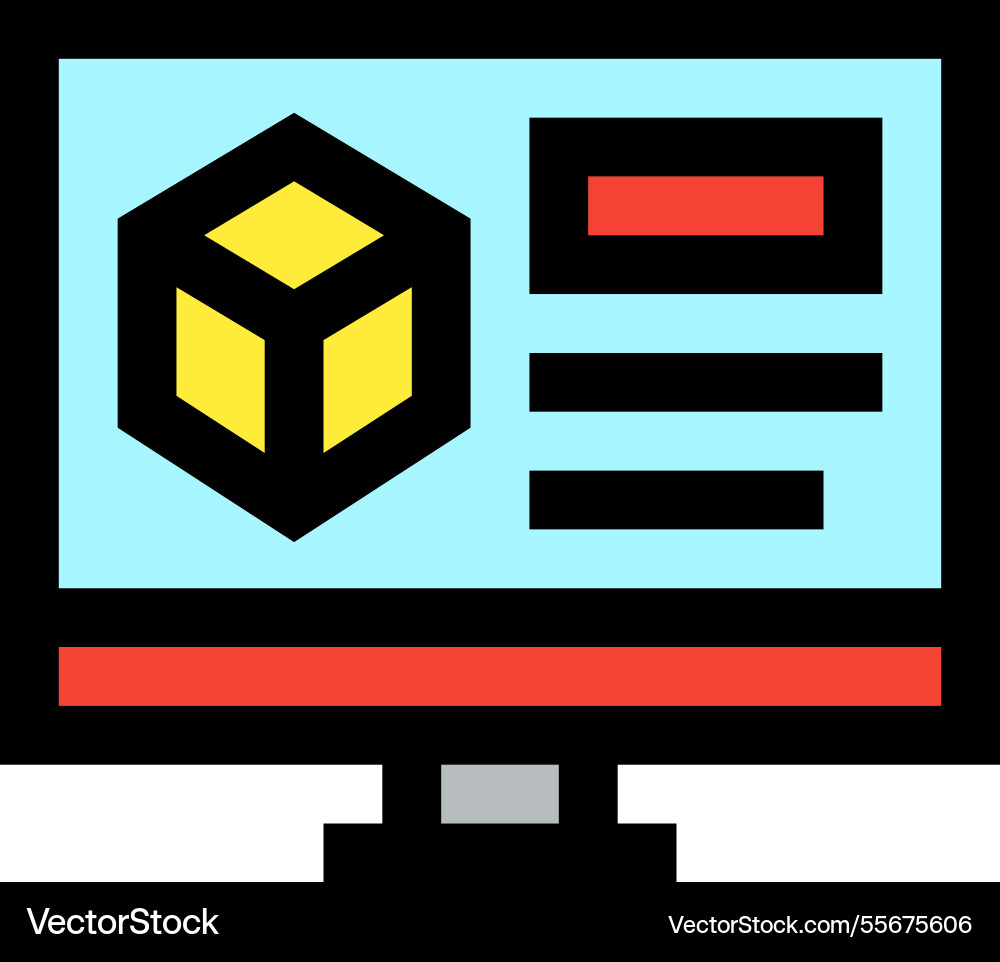 3d modeling icon design Vector Image