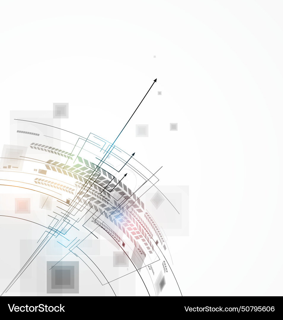 Abstract cube circuit computer line technology Vector Image