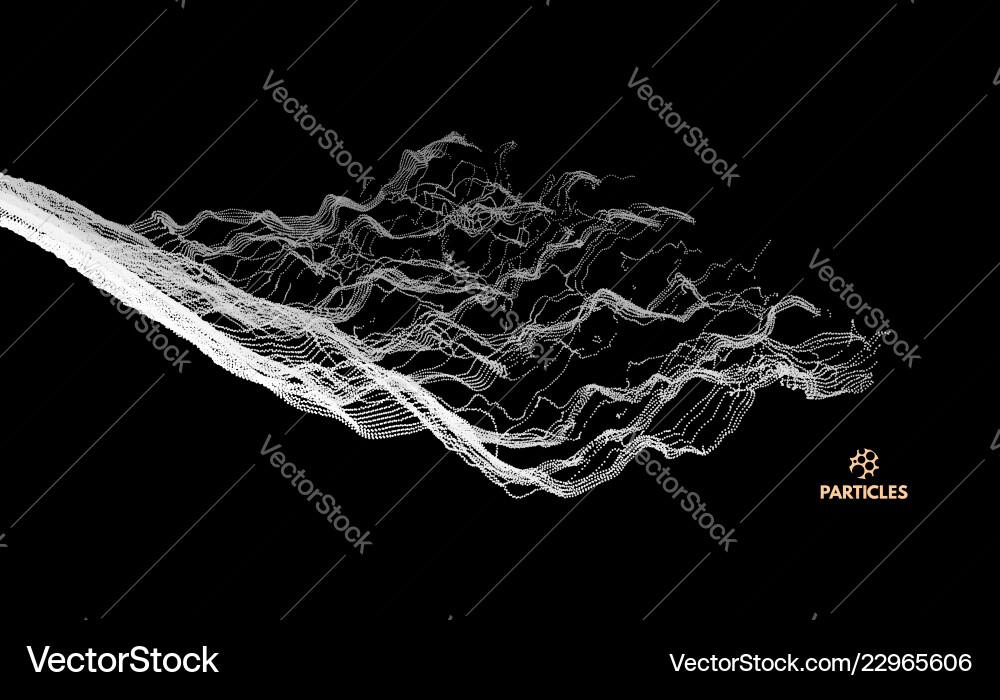 Array with dynamic emitted particles water splash Array with dynamic emitted particles water splash Vector Image