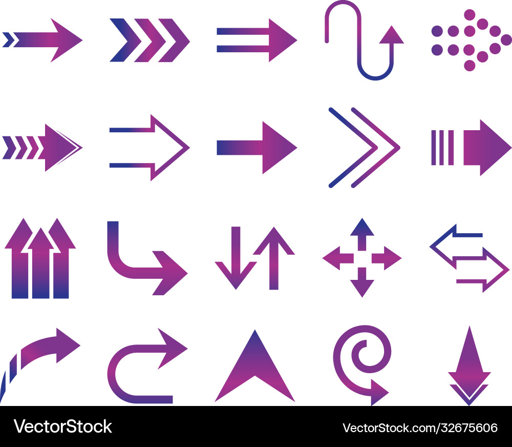Arrows direction guide cursor web navigation icons Arrows direction guide cursor web navigation icons Vector Image