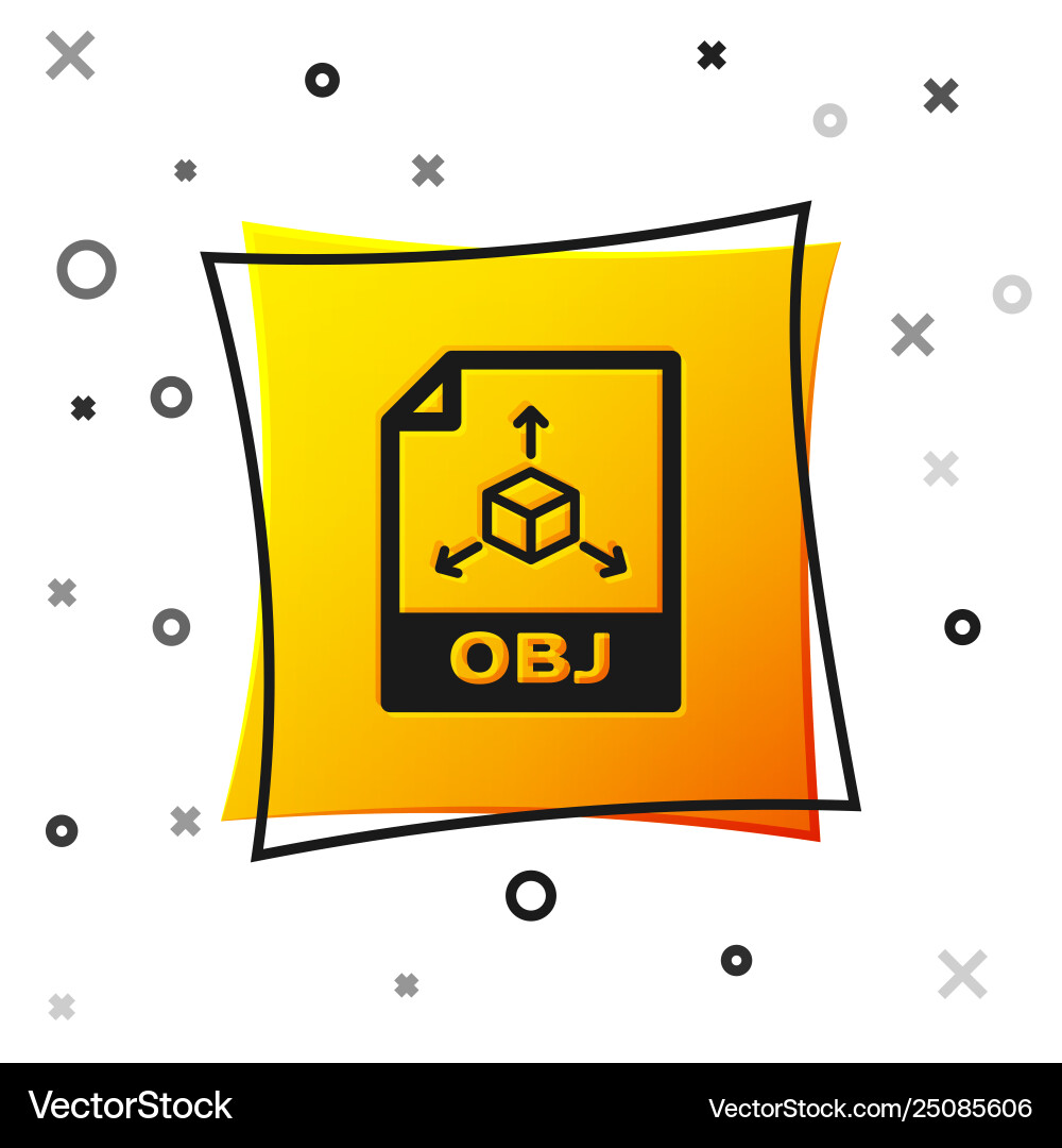 Black obj file document icon download button Vector Image