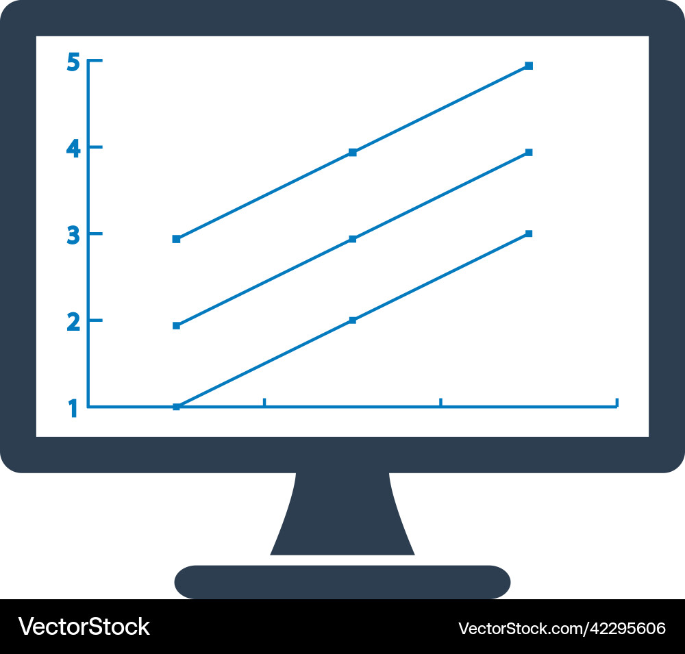 Computer graph icon flat style eps Computer graph icon flat style eps Vector Image