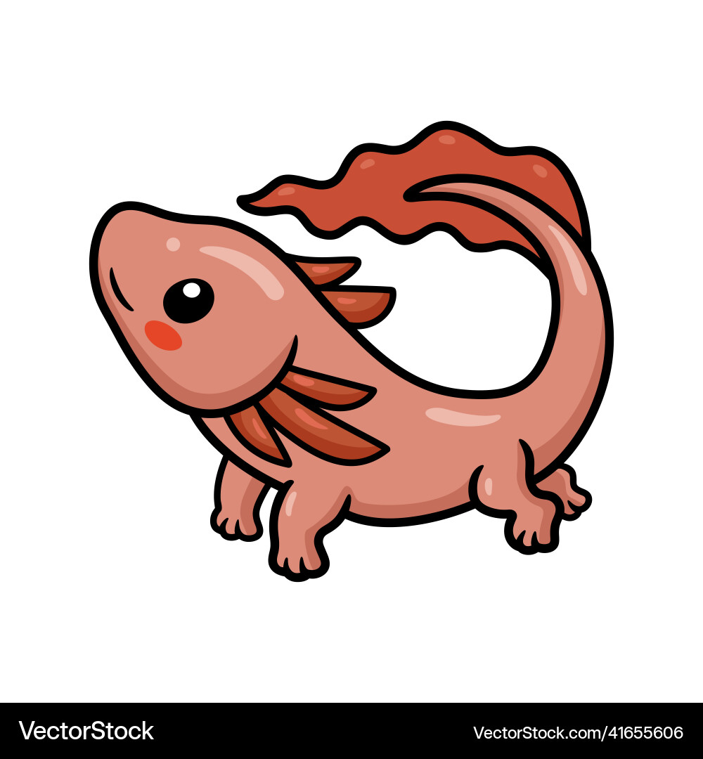 Cute axolotl cartoon Vector Image