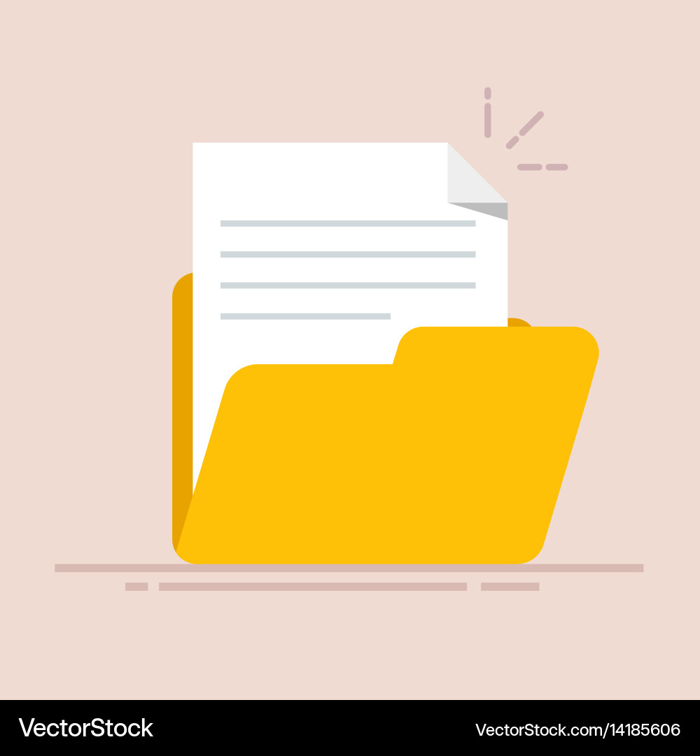 Document in folder icon paper sheet Vector Image
