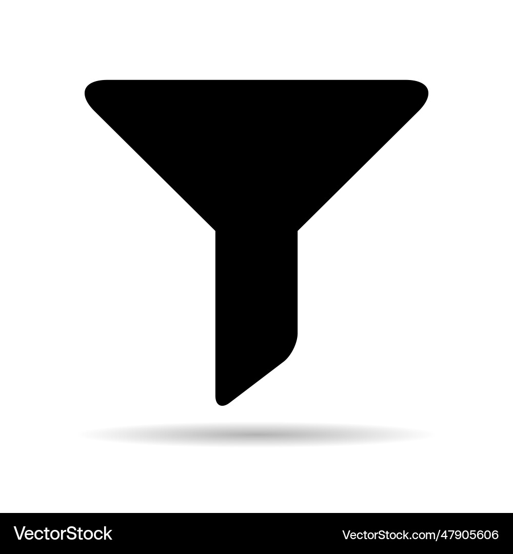 Filter button web shape shadow icon filtering Filter button web shape shadow icon filtering Vector Image