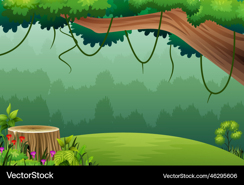 Nature landscape background with tree Royalty Free Vector