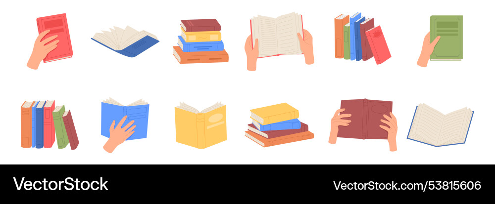 Open Book Stack - University Library vector image