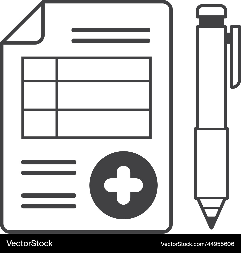Report and plus sign in minimal style Vector Image