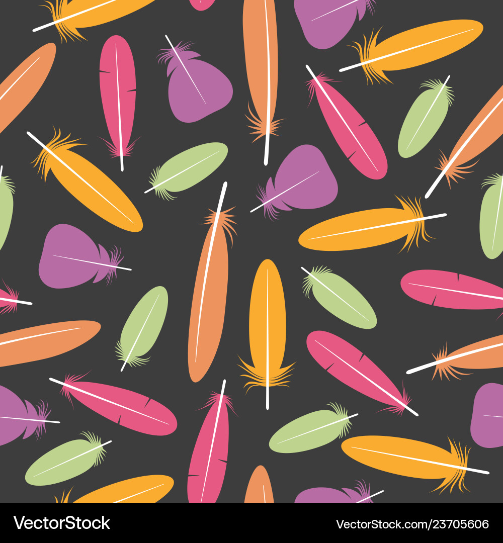 Seamless colorful multicolor pattern with feathers Seamless colorful multicolor pattern with feathers Vector Image
