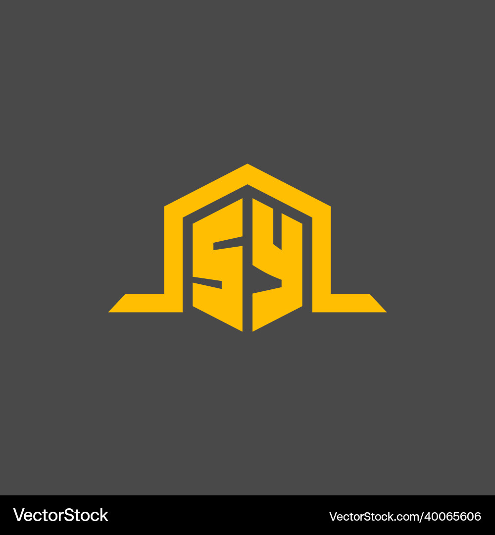 Sy monogram initial logo with hexagon style design Vector Image