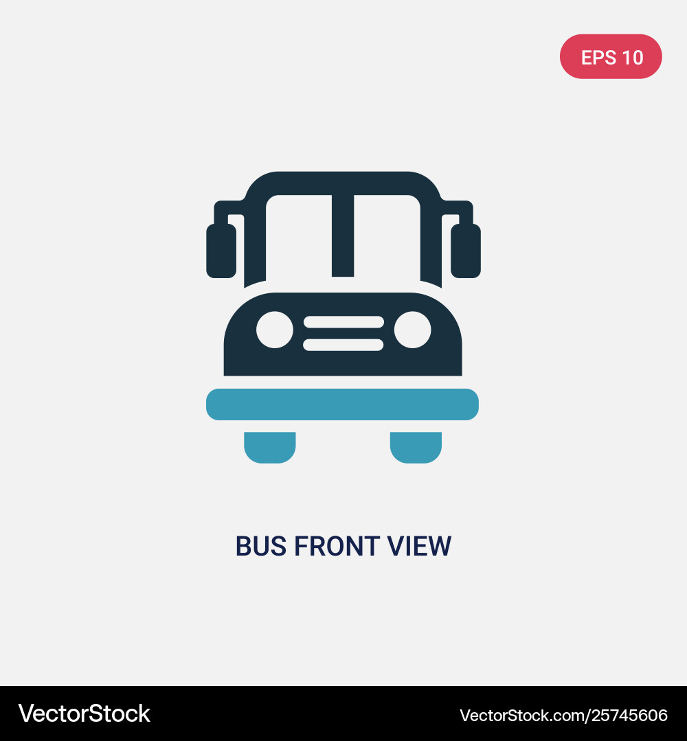 Two color bus front view icon from mechanicons Vector Image