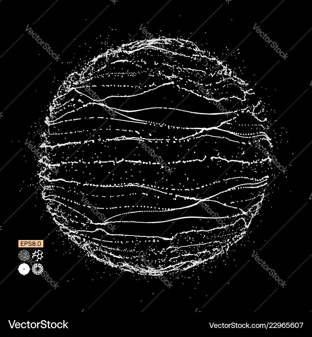 3D Abstract Particle Sphere Array Vector Image