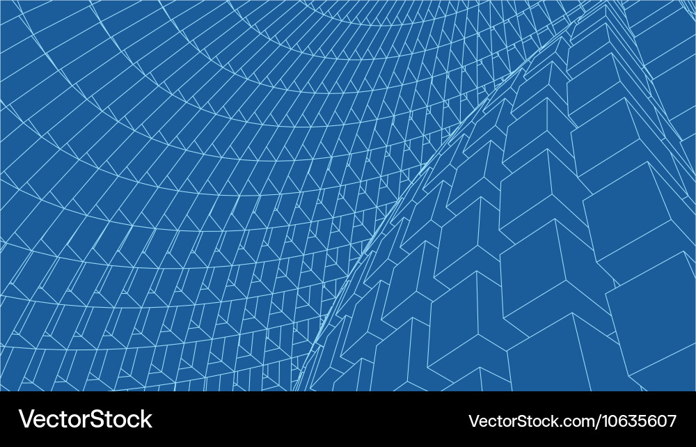 Abstract 3d illuminated distorted mesh sphere Vector Image