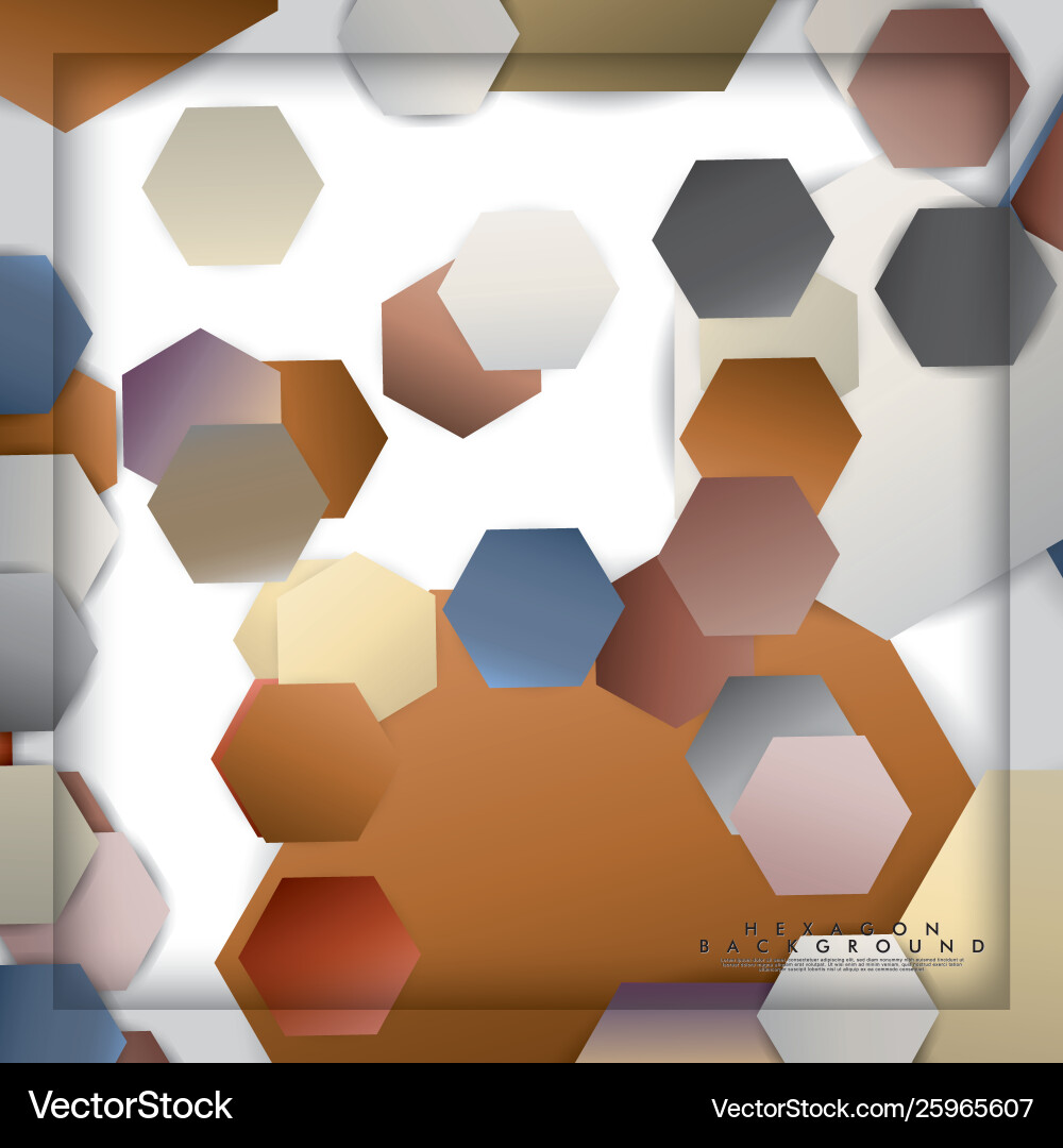 Abstract hexagon background with color stone Abstract hexagon background with color stone Vector Image