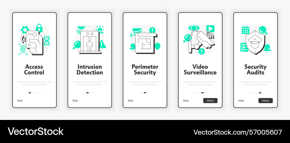 Components of physical security systems mobile Components of physical security systems mobile vector image