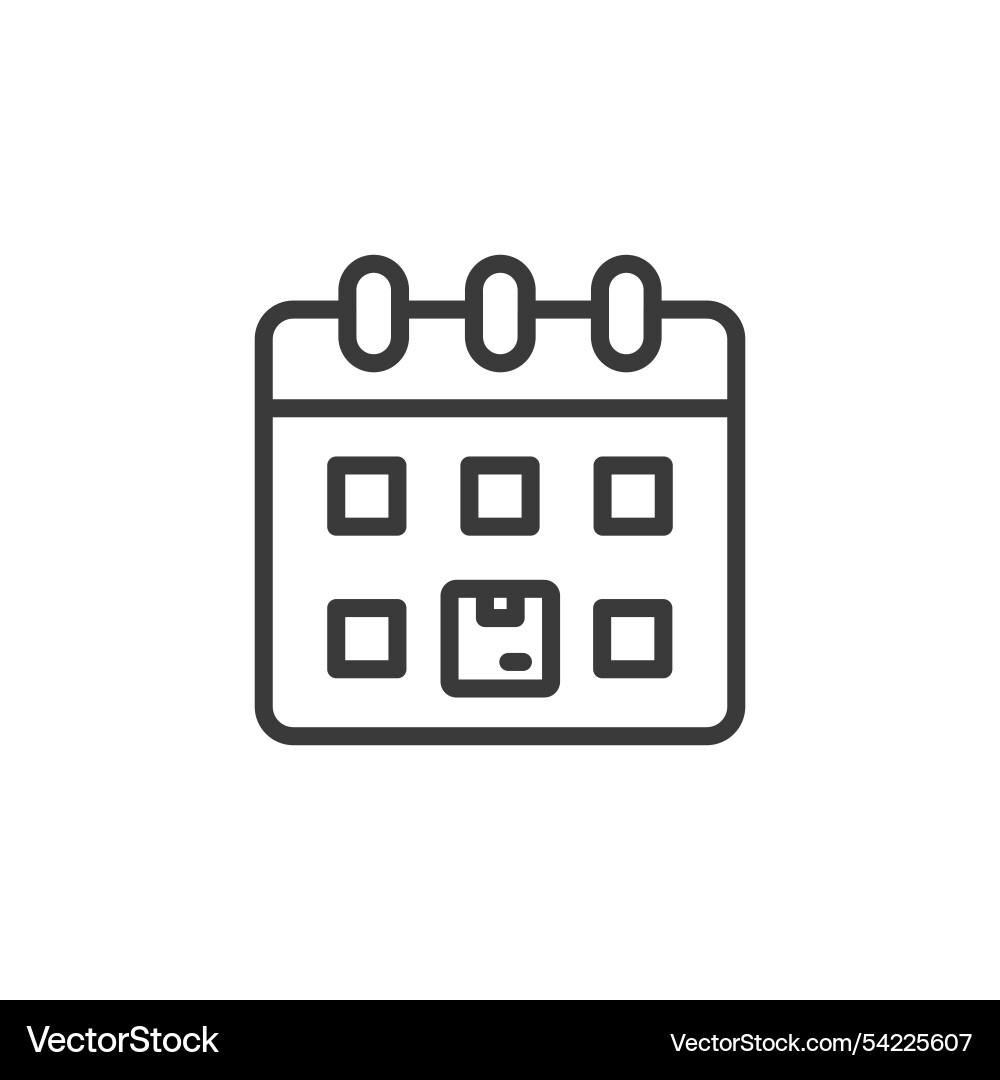 Delivery date icon in line design Royalty Free Vector Image