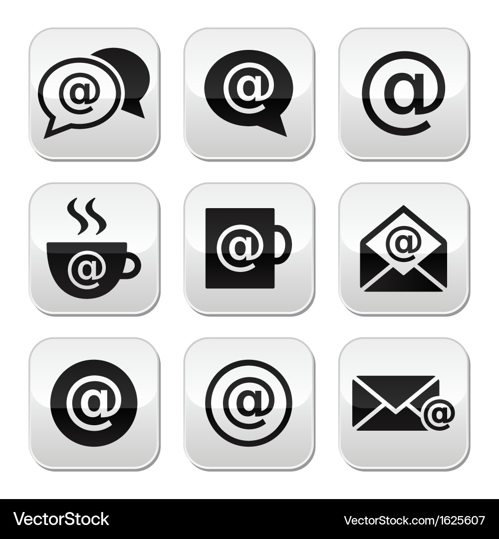 Email internet cafe wifi buttons set vector image
