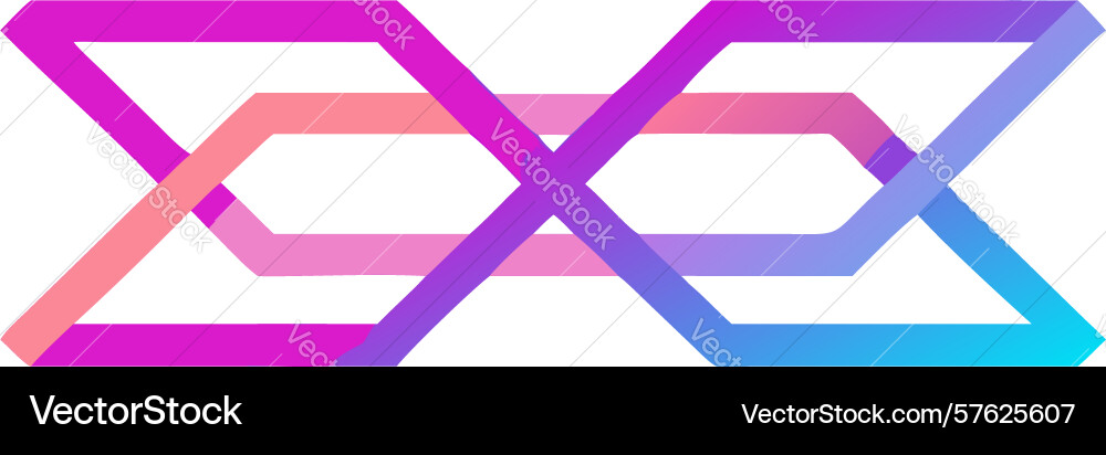 Gradient interlocking geometric pattern design vector image