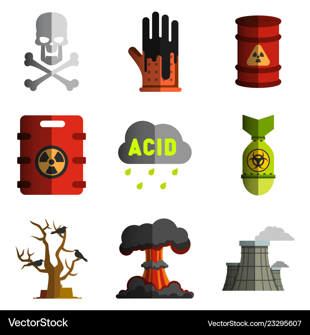 Image objects polluting the environment nuclear Vector Image