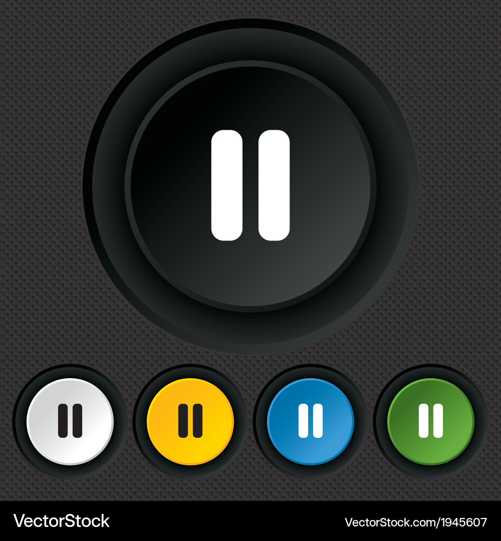 Pause sign icon player navigation button Vector Image
