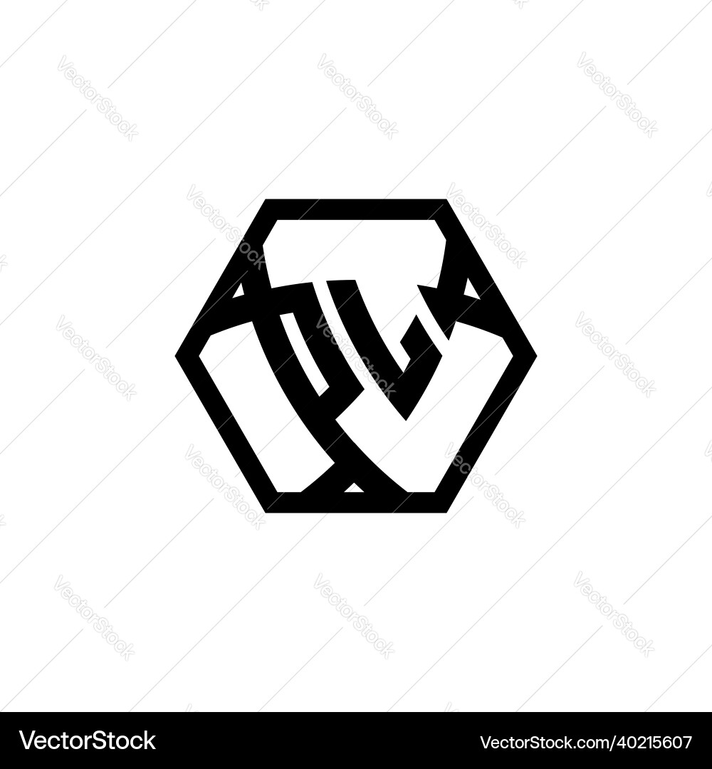 Pl logo monogram triangle shield hexagonal style Pl logo monogram triangle shield hexagonal style Vector Image